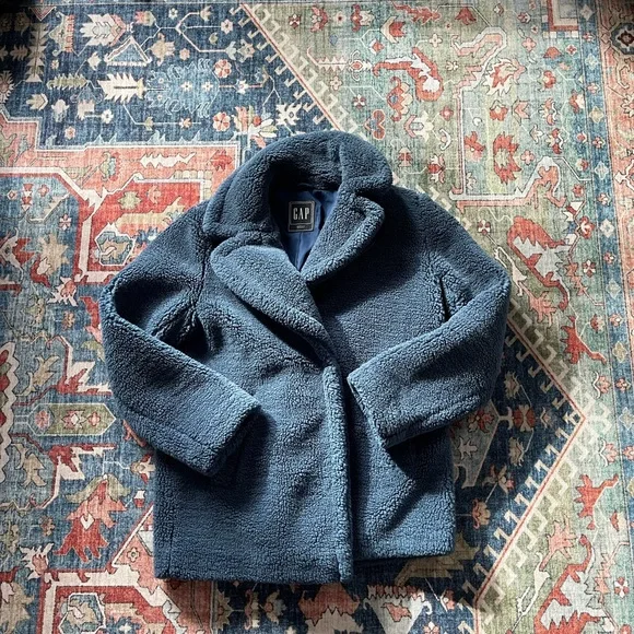 GAP Jackets Coats Gap Bright Blue Sherpa Coat Poshmark